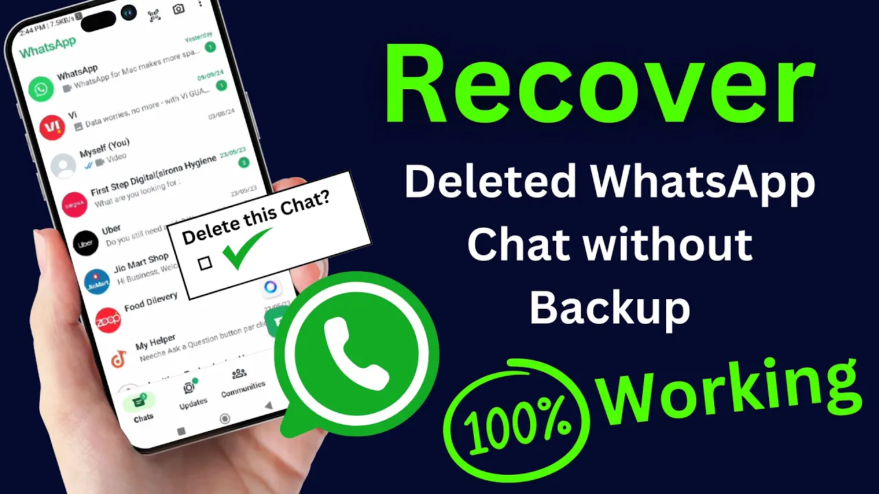 Recover Deleted WhatsApp Chat without Any Backup New Method 2025