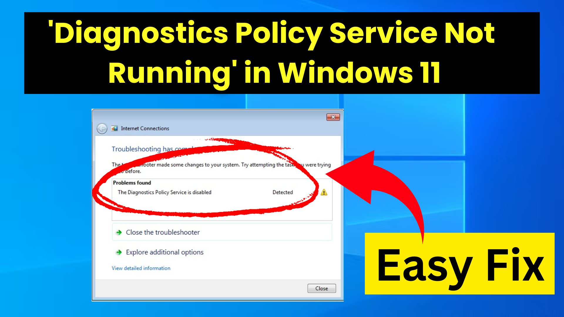 How to Fix 'Diagnostics Policy Service Not Running' in Windows 11
