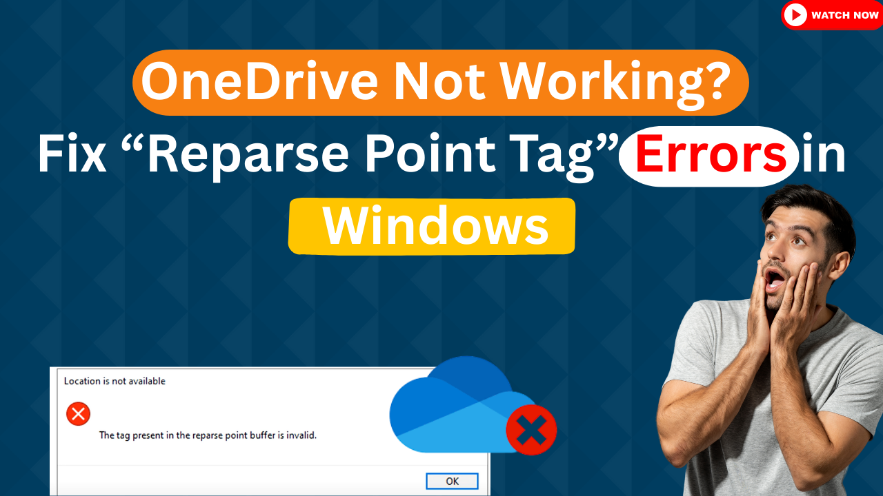 Onedrive not Working fix reparse point tag error in window