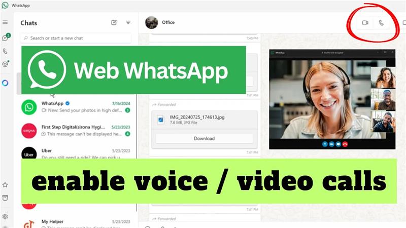How do enable voice and video calls on WhatsApp Web