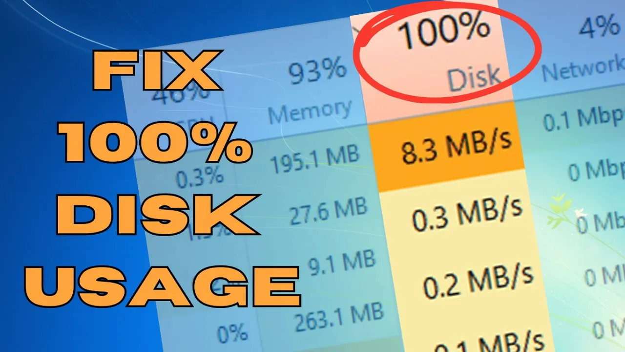 Fix 100% DISK Usage in Windows 10