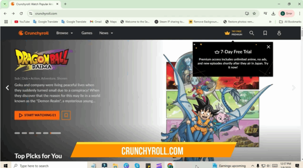 Access Crunchyroll