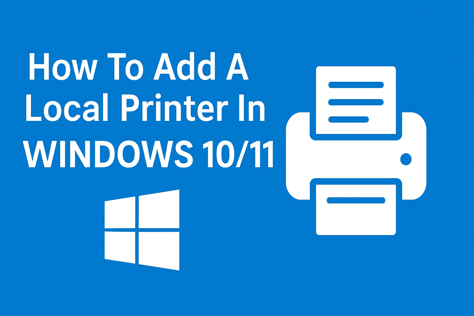 Add A Local Printer In Windows