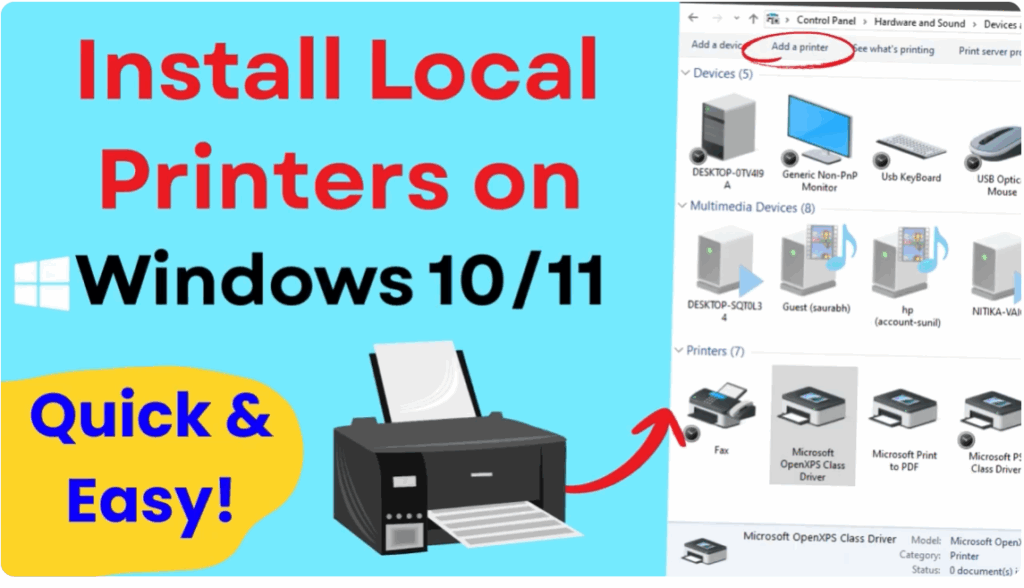 Add a Local Printer in Windows