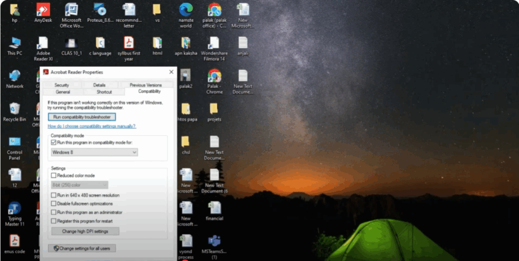 Adjust Compatibility Settings