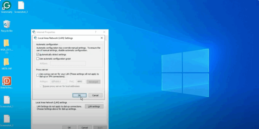 Adjust Proxy Settings