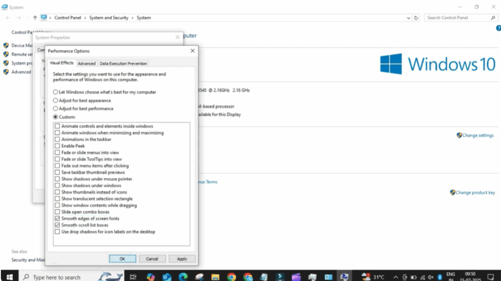 Adjust for Best Performance