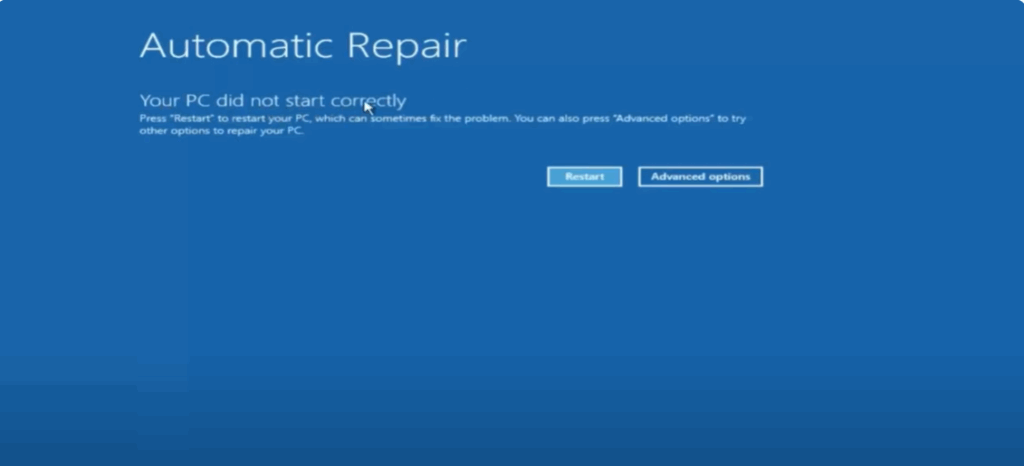 Automatic Repair and Safe Mode