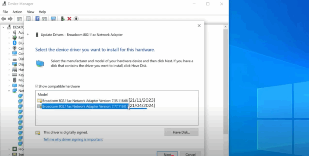 Browse my computer for drivers