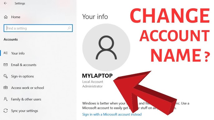 Change Windows 10 Account Name