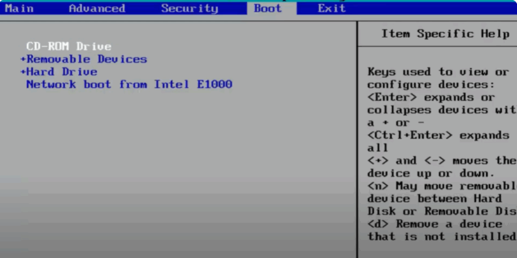 Change the Boot Order