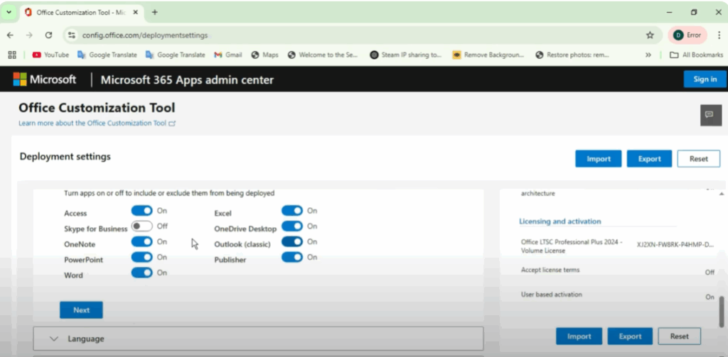 Choose the Office Suite & Apps