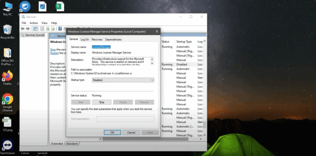 Click Apply and then OK.