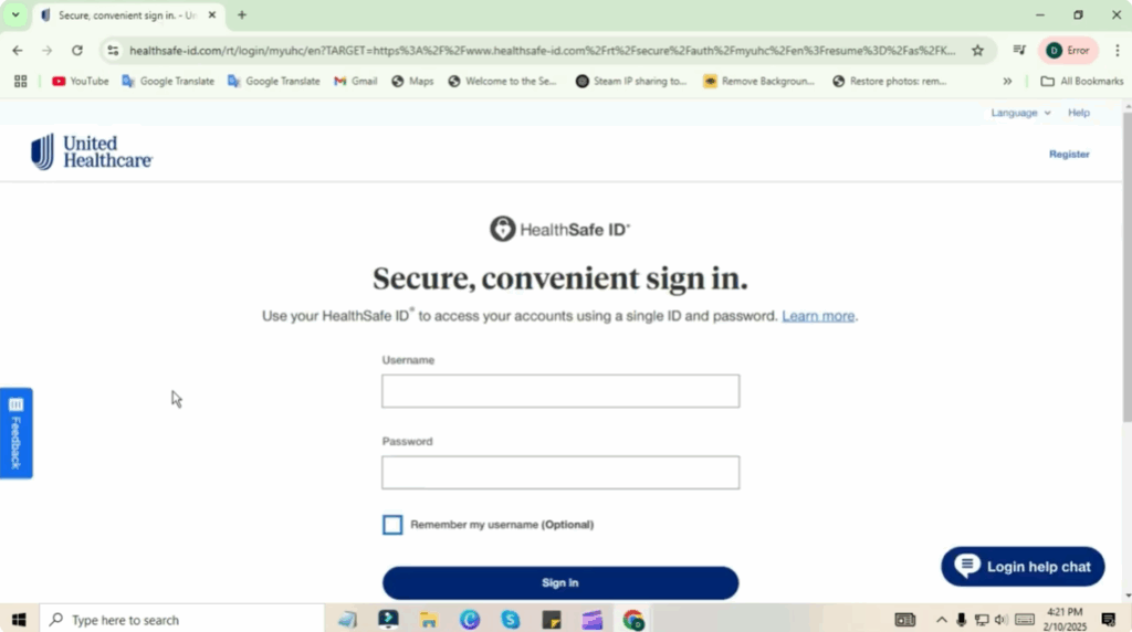 Click on the Sign-In Button
