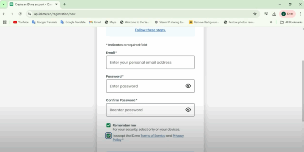 Create Your ID.me Account