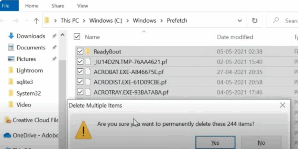 Delete Prefetch Files