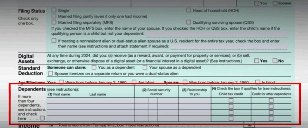 Digital Assets, Dependents, and Deductions