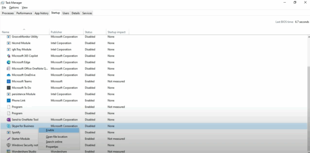 Disable Startup Programs