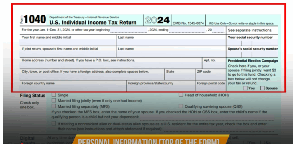 Entering Your Personal Information