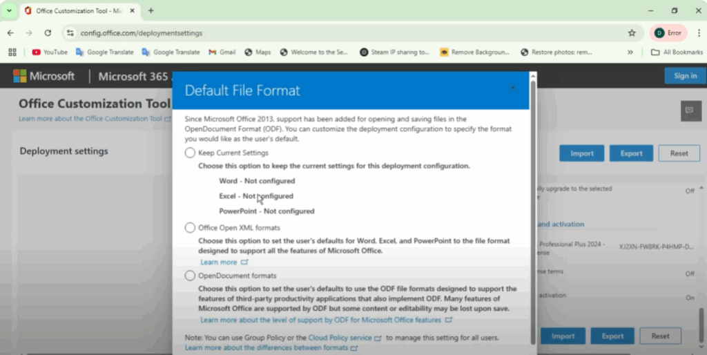 Export the Configuration File