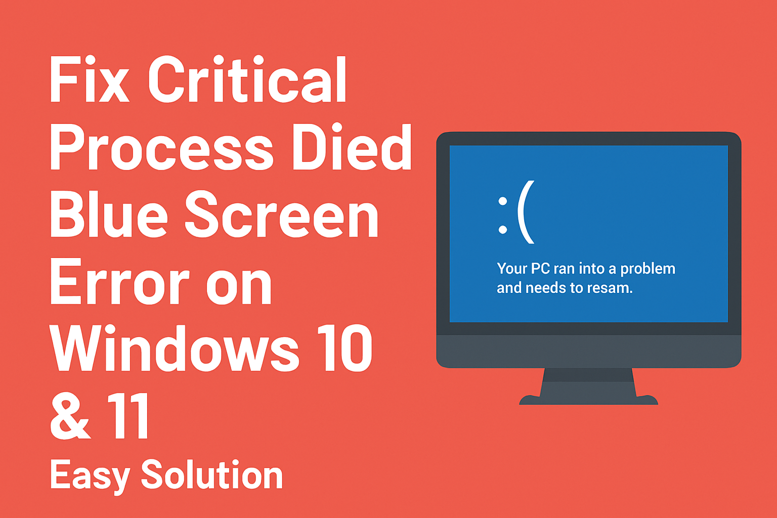 Fix Critical Process Died Blue Screen Error on Windows