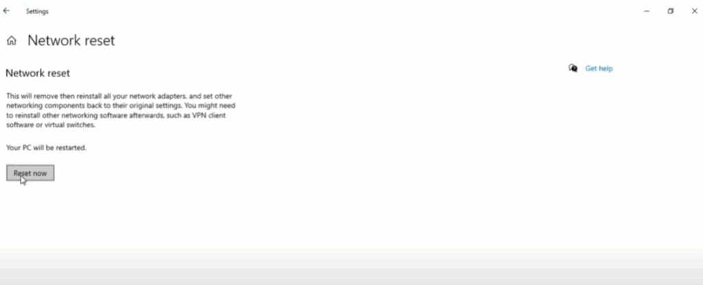 Fix Wi-Fi by Network Reset Settings
