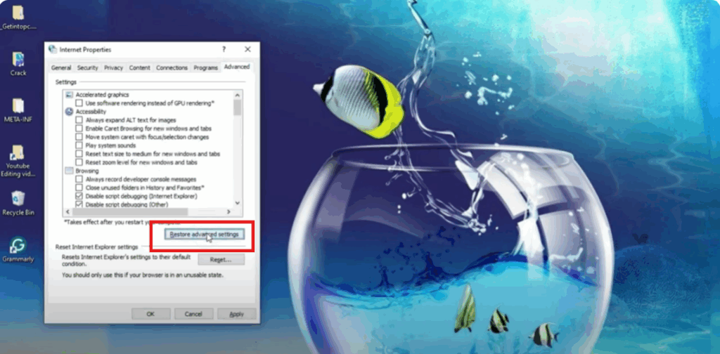Fix Wi-Fi by Resetting Internet Settings