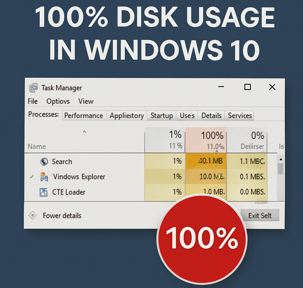 How to Fix 100% DISK Usage in Windows 10