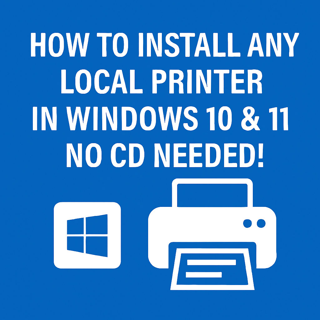 How to Install Any Local Printer in Windows 10 & 11  No CD Needed!