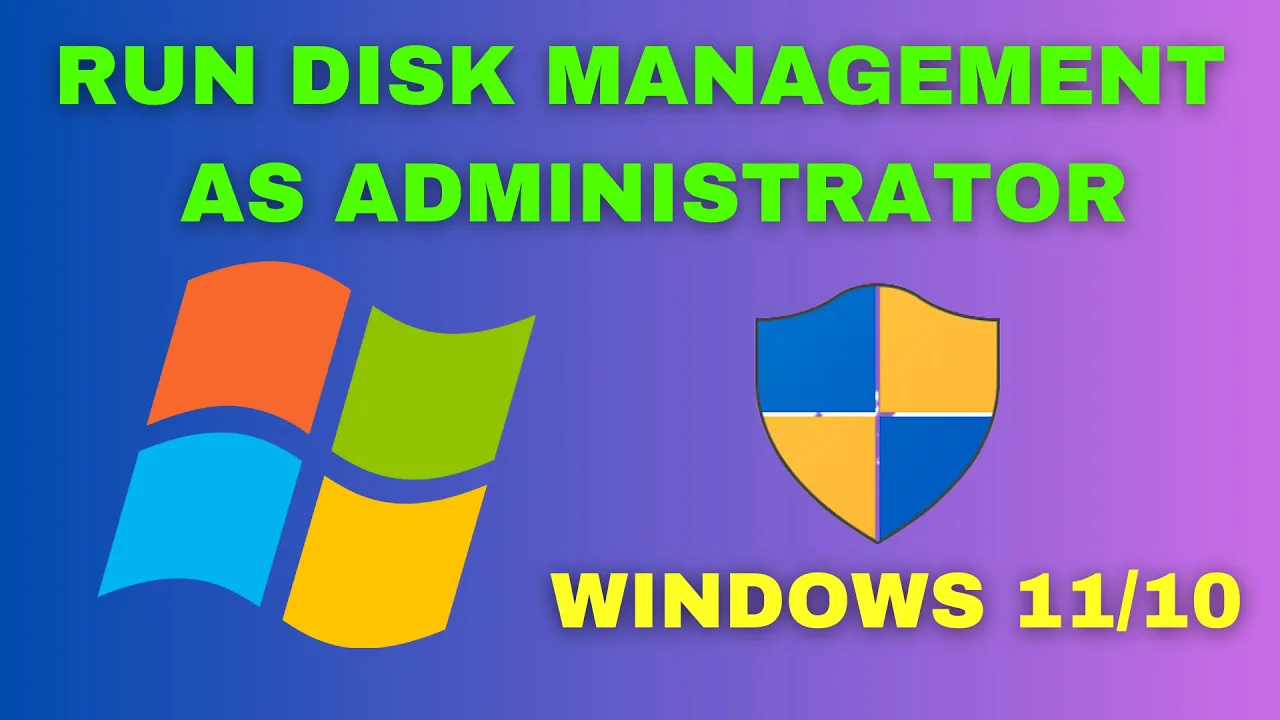 How to run disk management as administrator
