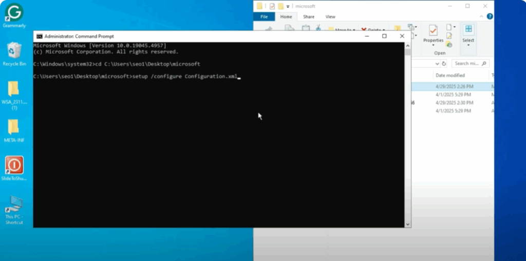 Install Microsoft Office via Command Prompt
