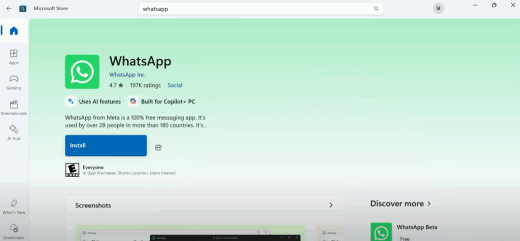 Install WhatsApp Desktop App