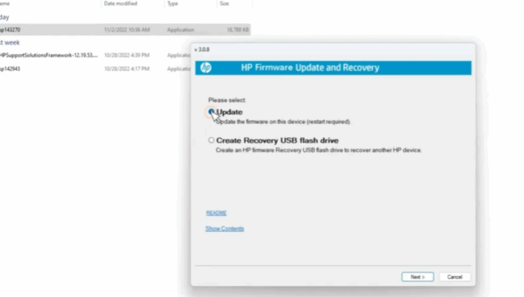 Install the BIOS Update