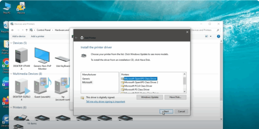 Install the Printer Driver