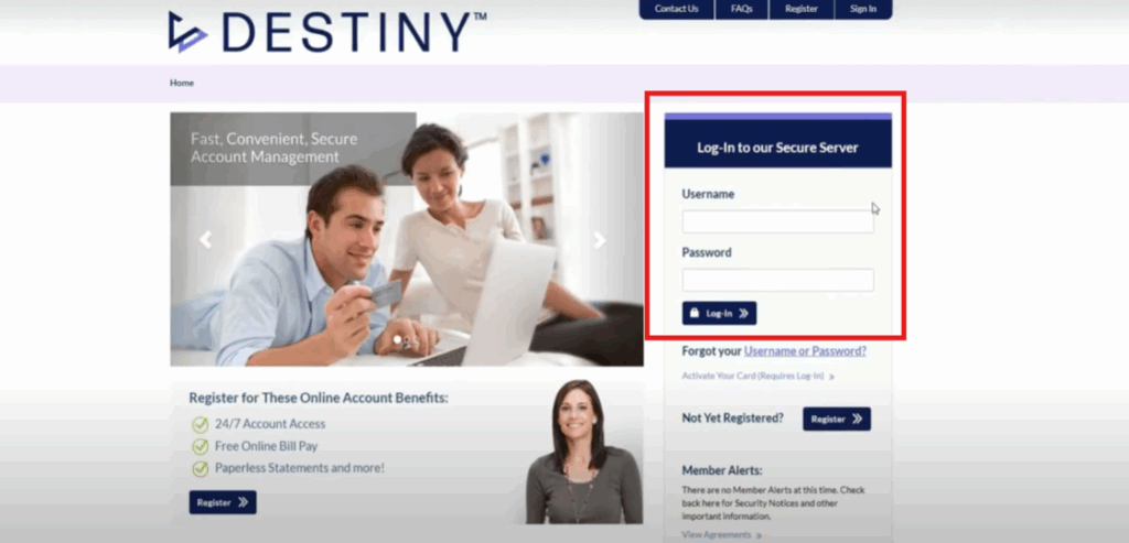 Log into Your Destiny Account