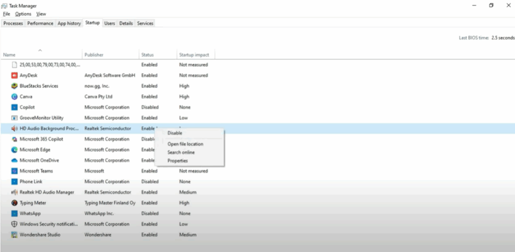 Manage Startup Programs