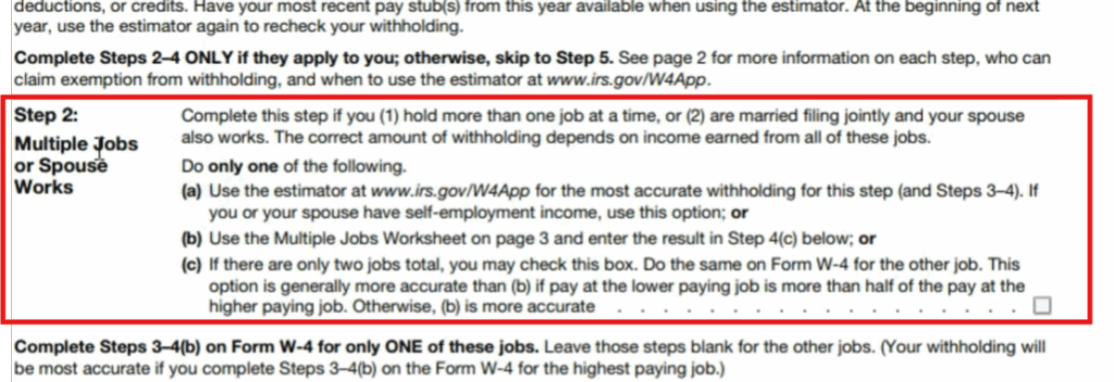 Multiple Jobs or Spouse Works