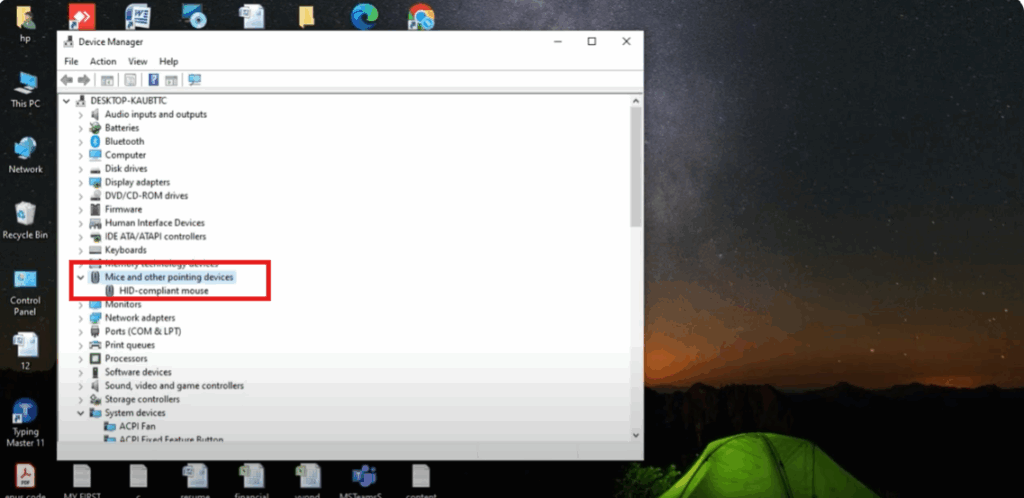 Navigate to Mouse Settings