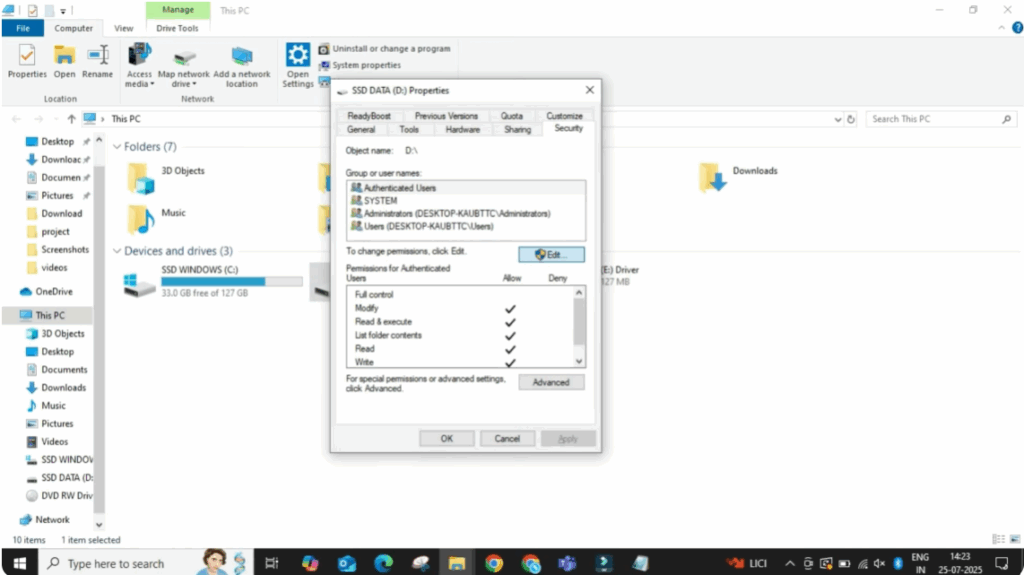 Navigate to Security Settings