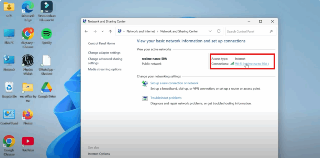 Open Network and Sharing Center