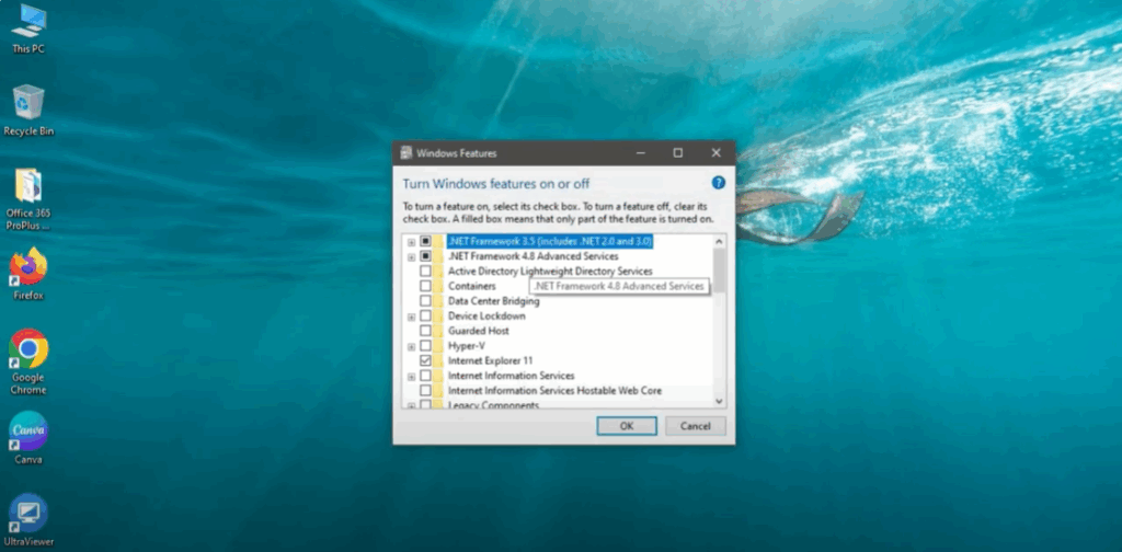 Open Windows Features