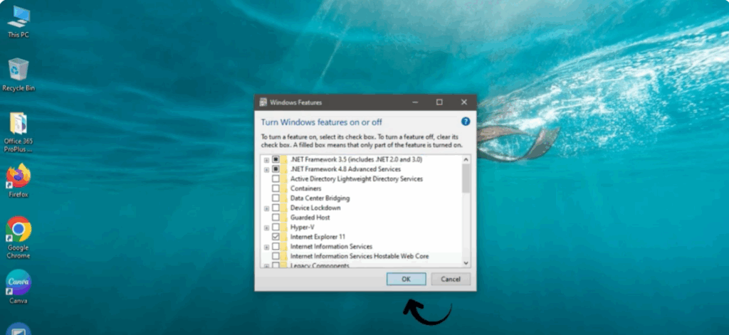 Recheck Windows Features