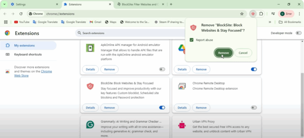 Remove Suspicious Extensions from Chrome