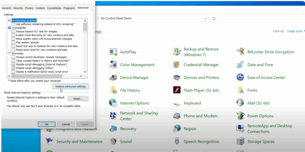 Reset Internet Options