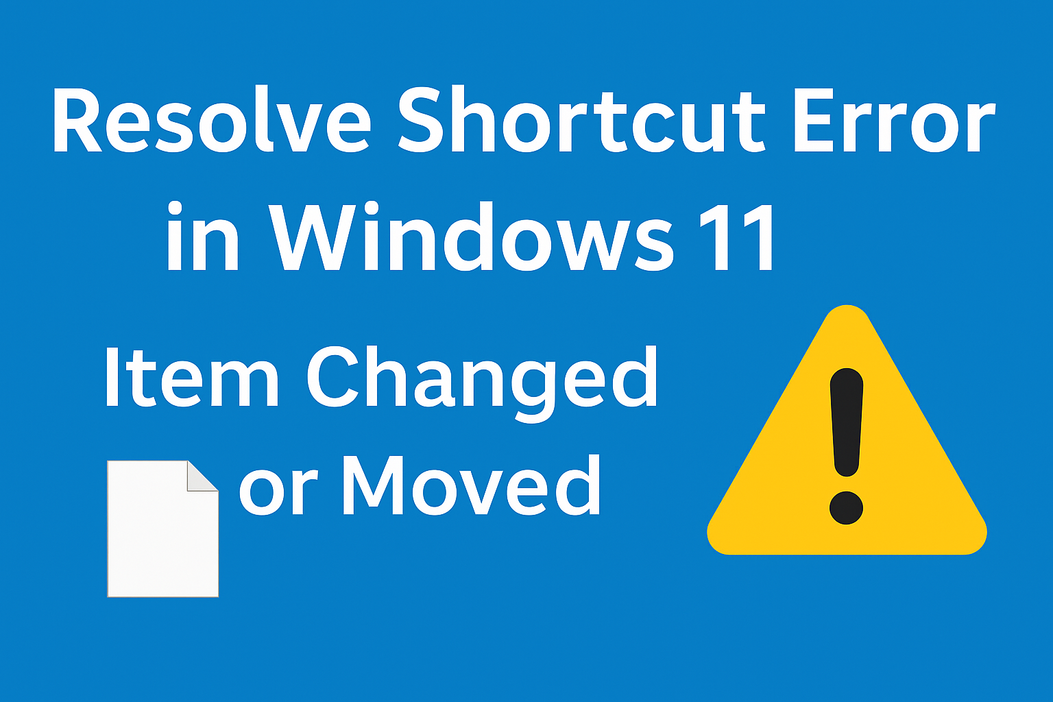 Resolve Shortcut Error in Windows 11
