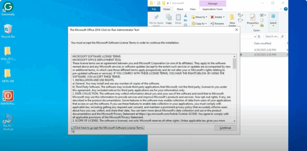 Run Office Deployment Tool