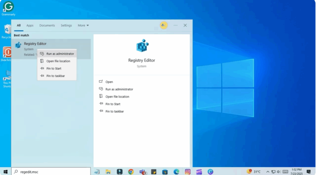Run as administrator