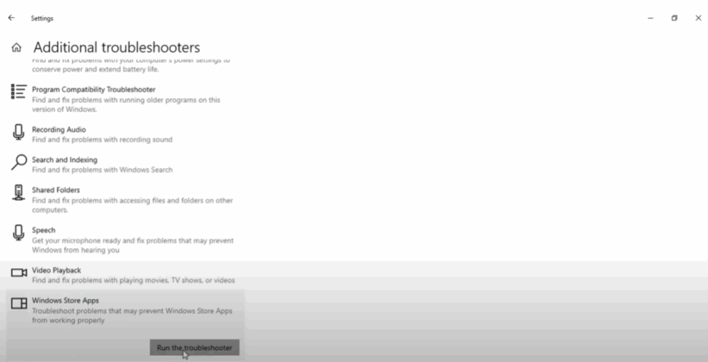 Run the Troubleshooter