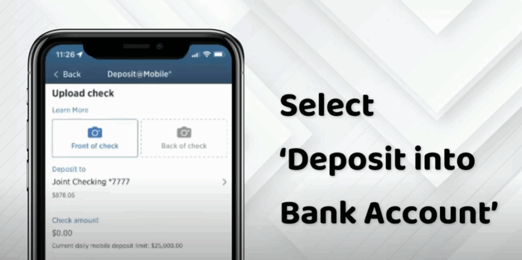 Select “Deposit Into Bank Account”