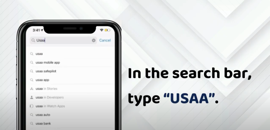 Search for the USAA Mobile App